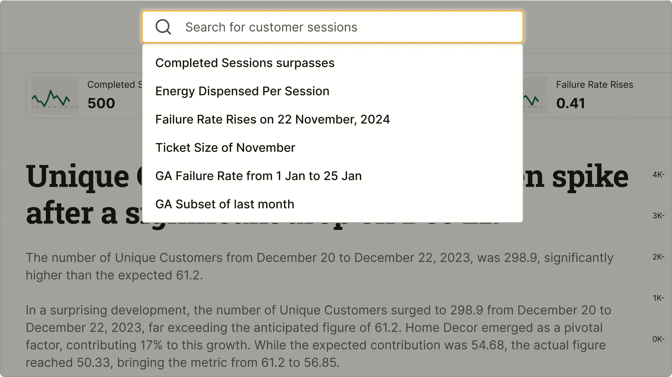 Options to investigate and share a data story